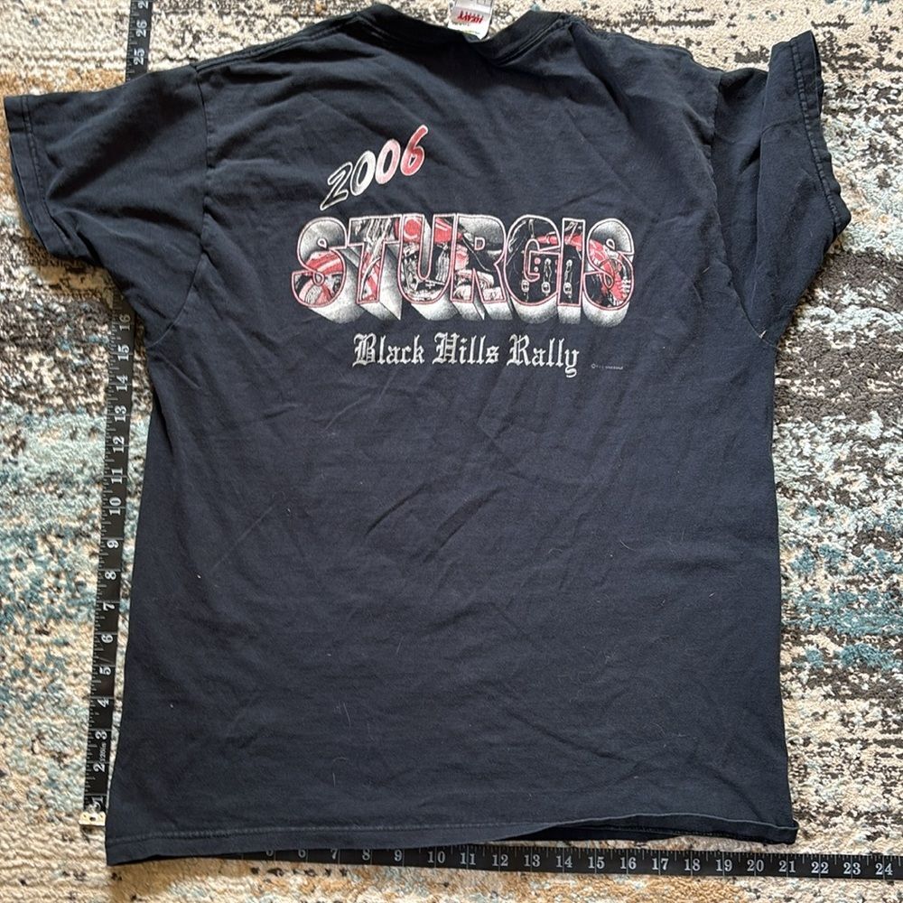 Vintage Men’s Large Fruit Of The Loom Heavy 2000s Sturgis Nature Geaphic T Shirt - Picture 4 of 5